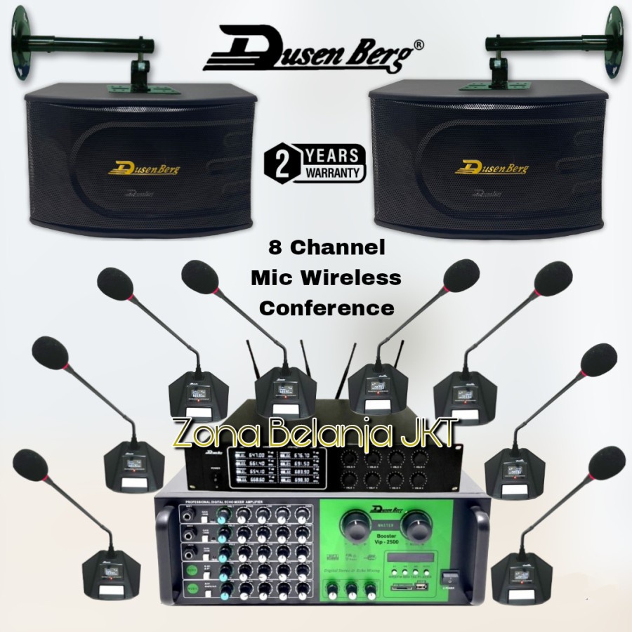 PAKET SOUND SYSTEM RUANG RAPAT MIC CONFERENCE WIRELESS SYSTEM 8 MIC PESERTA