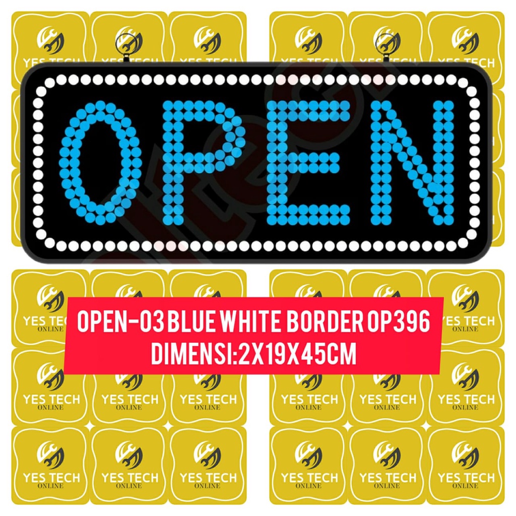 

LED Logo Sign Board Tanda Buka OPEN-3 Merah Kuning Hijau Biru Putih BW