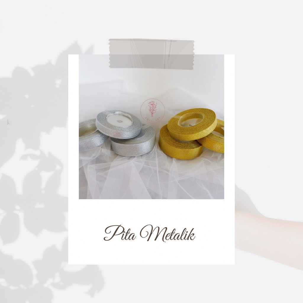 

[HARGA PER ROLL] PITA METALIK GOLD SILVER 20 YARD