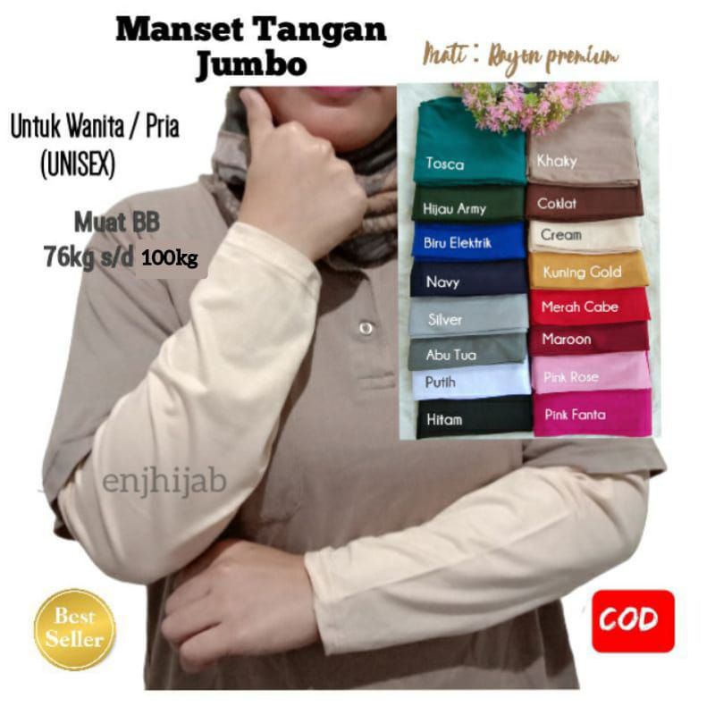 BIG SIZE MANSET TANGAN JUMBO / MANSET LENGAN PANJANG PRIA DAN WANITA / MANGSET TANGAN JUMBO RAYON