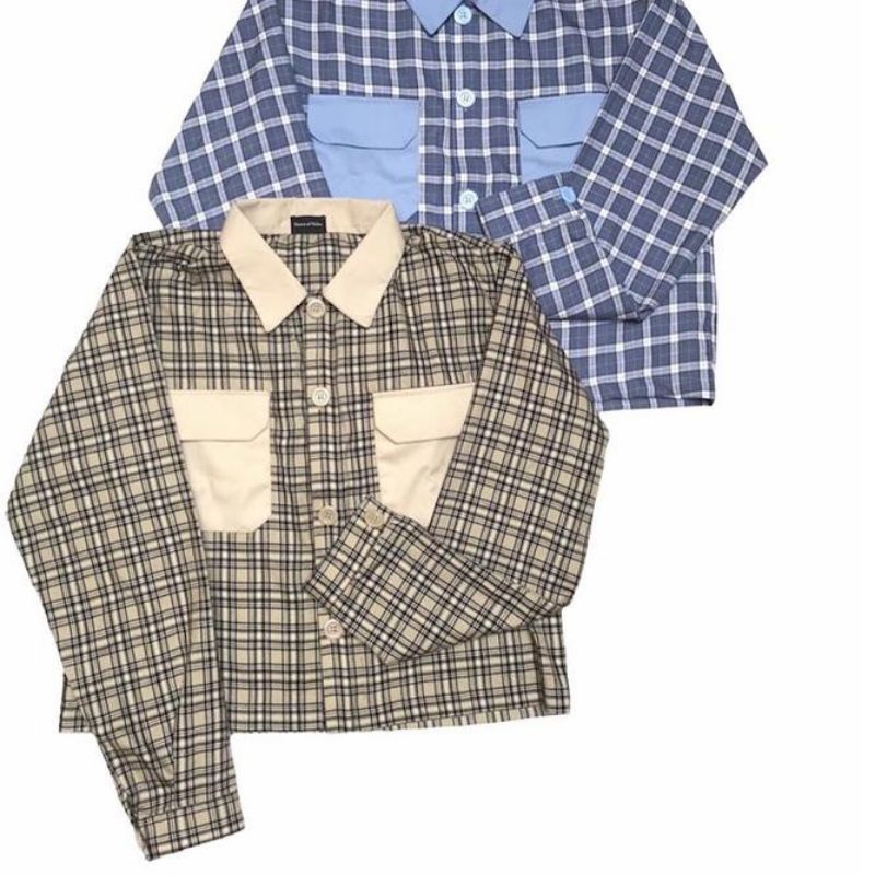 TARTAN POCKET CROP / KEMEJA CROP KOREA