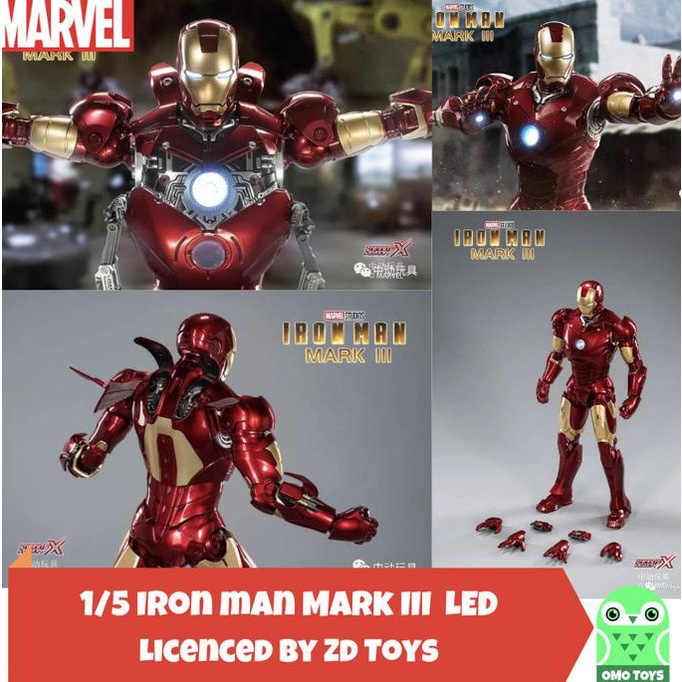 Marvel ZD Toys Ironman Mark 3 LED ironman MK III 1/5 Original Iron man