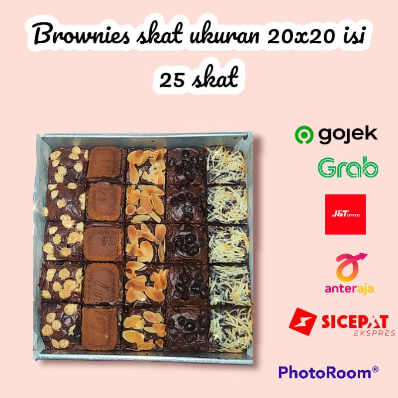 

fudgy browniese skat ukuran 20x20/brownies sekat/browniese panggang sekat