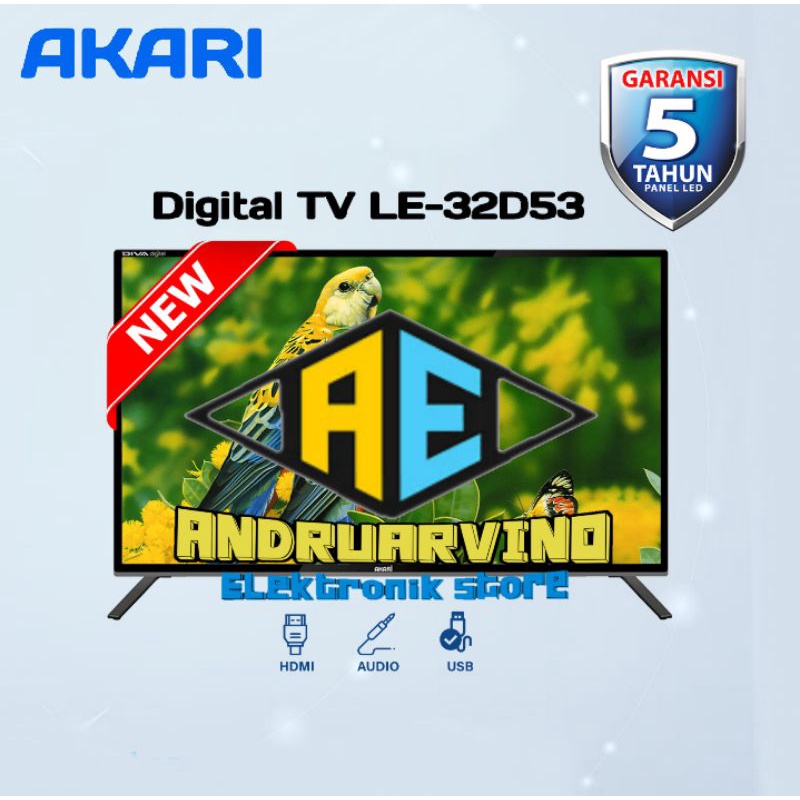 Akari LED TV 32 Inch Digital TV 32D53 USB Movie LE-32D53