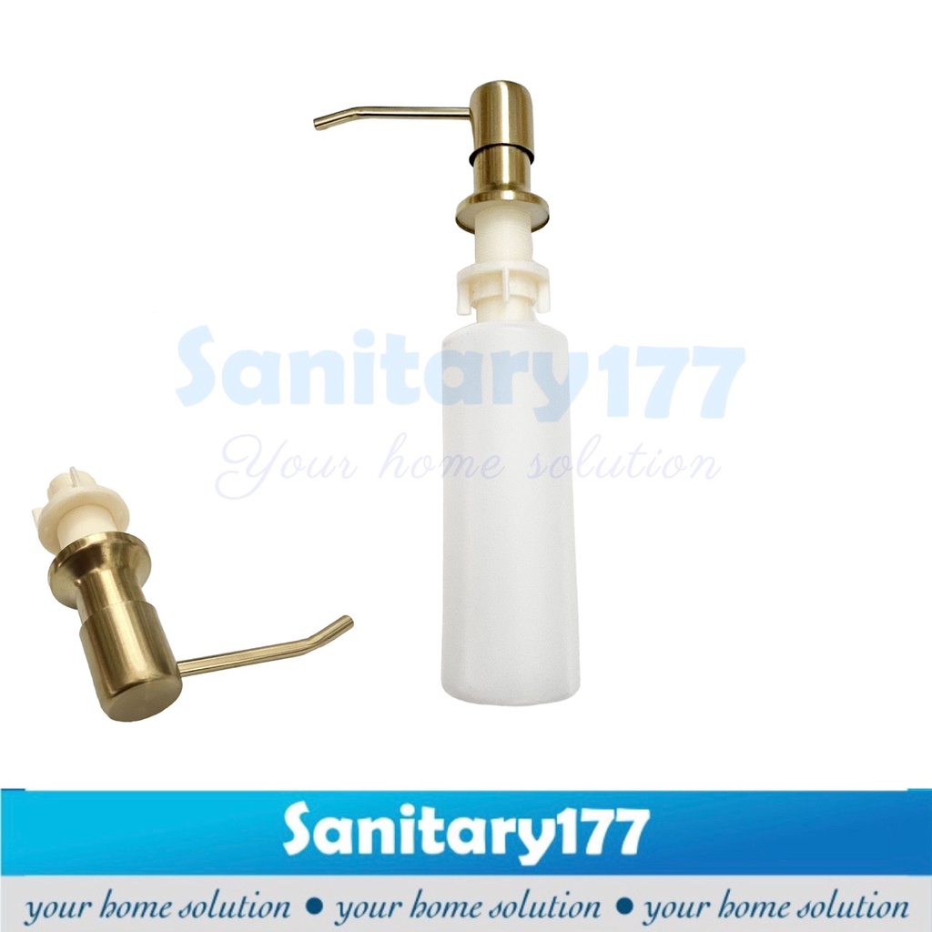 Tempat sabun cair TANAM stainless 350ml -botol pompa sabun soap dispenser bottle hitam black gold  pump meja sink 300ml  stenlis pendam dapur wastafel tanam /E2