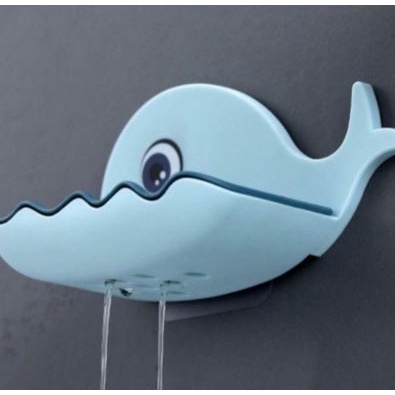 Tempat Wadah Sabun Batang Balok Padat Batangan Bentuk Paus Tempel  / Soap Holder Whale Shape [MF]