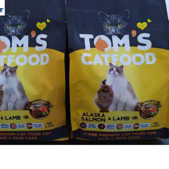 TOMS CAT - HAIR & SKIN - ALASKA SALMON & LAMB - 1,2kg - MAKANAN KUCING