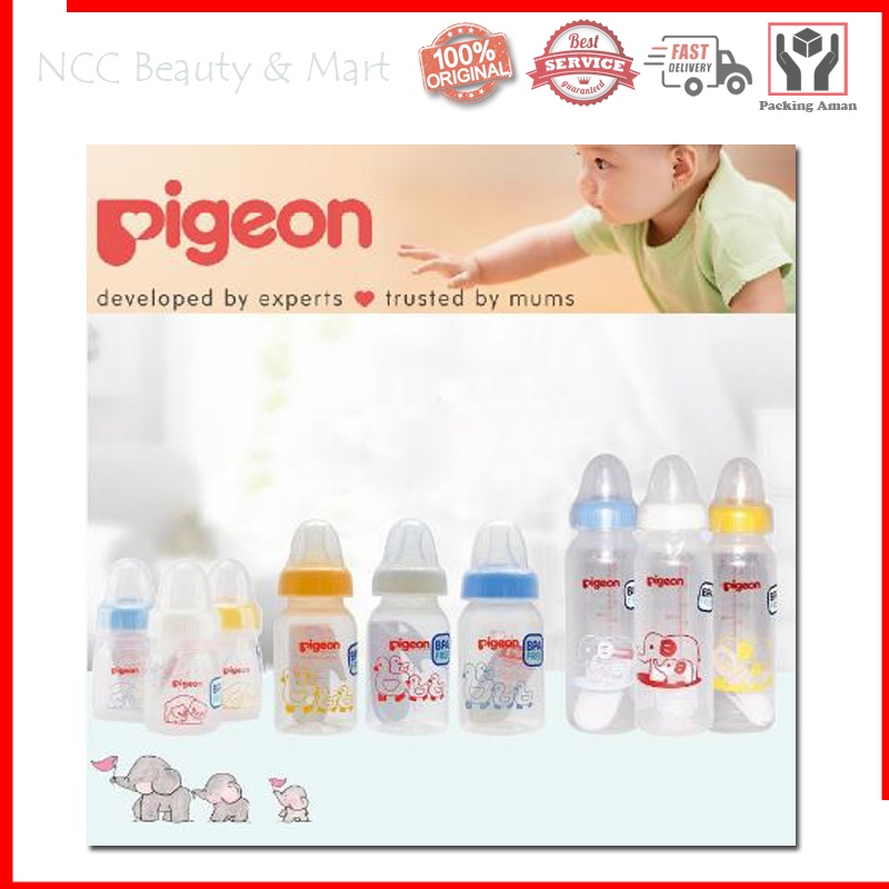 * NCC * Pigeon Botol Susu Bayi Standart PP RP Wide Neck Soft Touch Peristaltic Plus