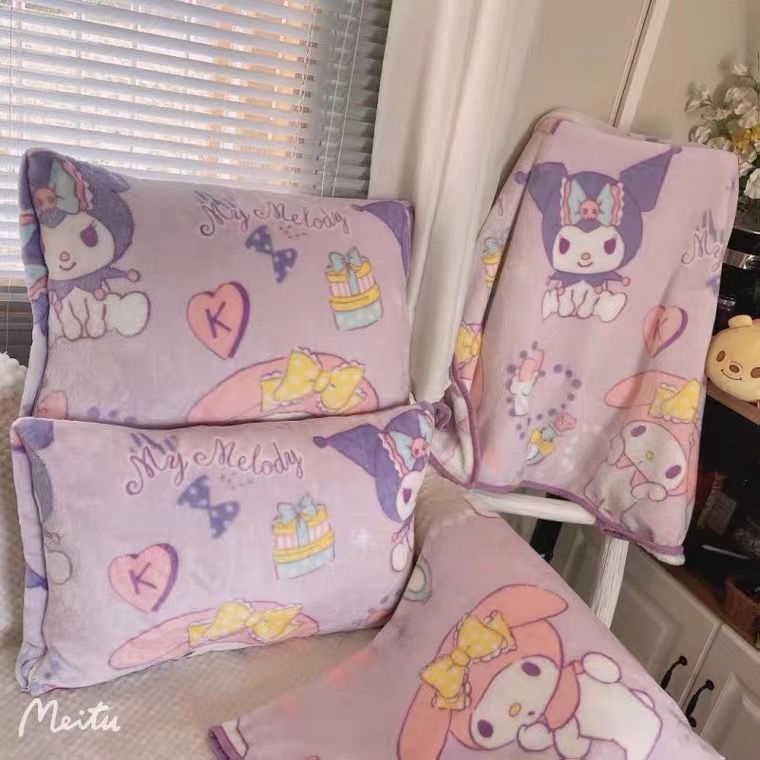 Selimut Kuromi Sarung Bantal Kuromi Selimut dan Sarung Bantal Kuromi Import ACC0038