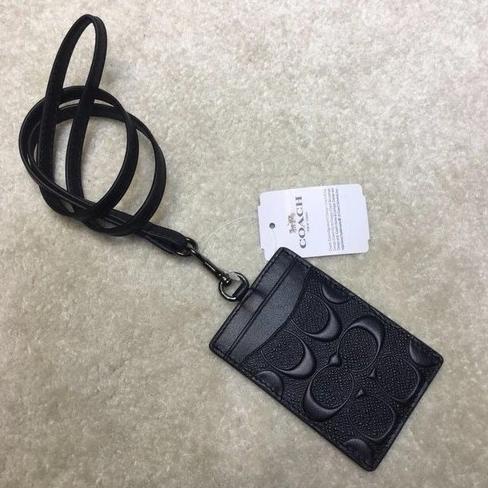 

LANYARD COACH ID LANYARD IN SIGNATURE EMBOSSED BLACK ORIGINAL COACH