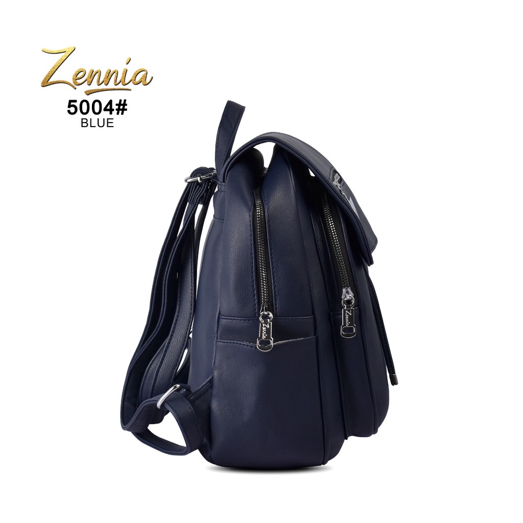 Tas Ransel Kulit Fashion Zennia 5004 Tas Wanita Korea Backpack Punggung Anak Remaja Sekolah Kuliah Kerja Outdoor Trendy Fashion Free Boneka