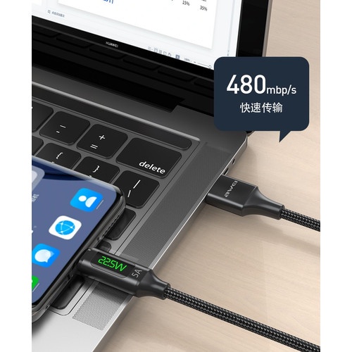 Kabel Charger AWEI USB to Type-C Digital Display Data Cable CL-123T