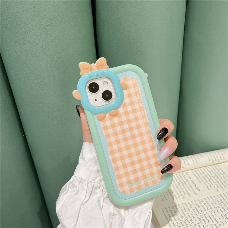 Soft Case Pelindung Lensa Motif Burung Monster Kecil Untuk iPhone14 13 12 11 Pro Max X Xr Xs Max 7 8 6 6s Plus SE 2020