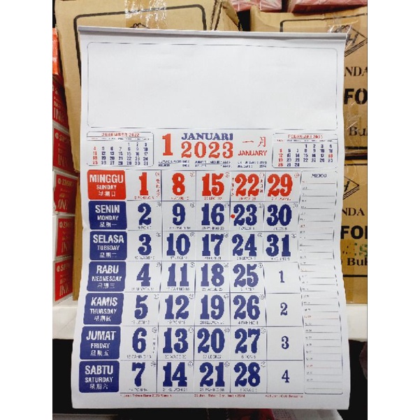 GOS -F314-  Kalender Kertas Tahun 2023 - Kalender Kerja Ukuran Standar - Kalender 1 Pcs