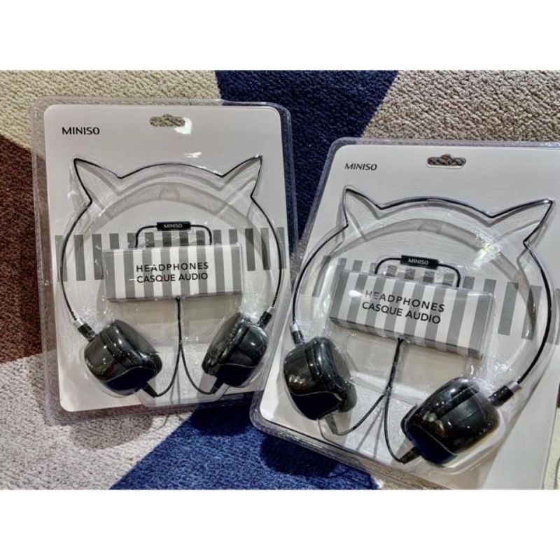 MINISO Headphones Caque Audio karakter kucing lucu