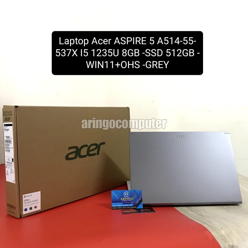 Laptop Acer ASPIRE 5 SLIM A514-55G-75BB I7 1255U -8GB -SSD 512GB -MX550 2GB -WIN11+OHS -GREY