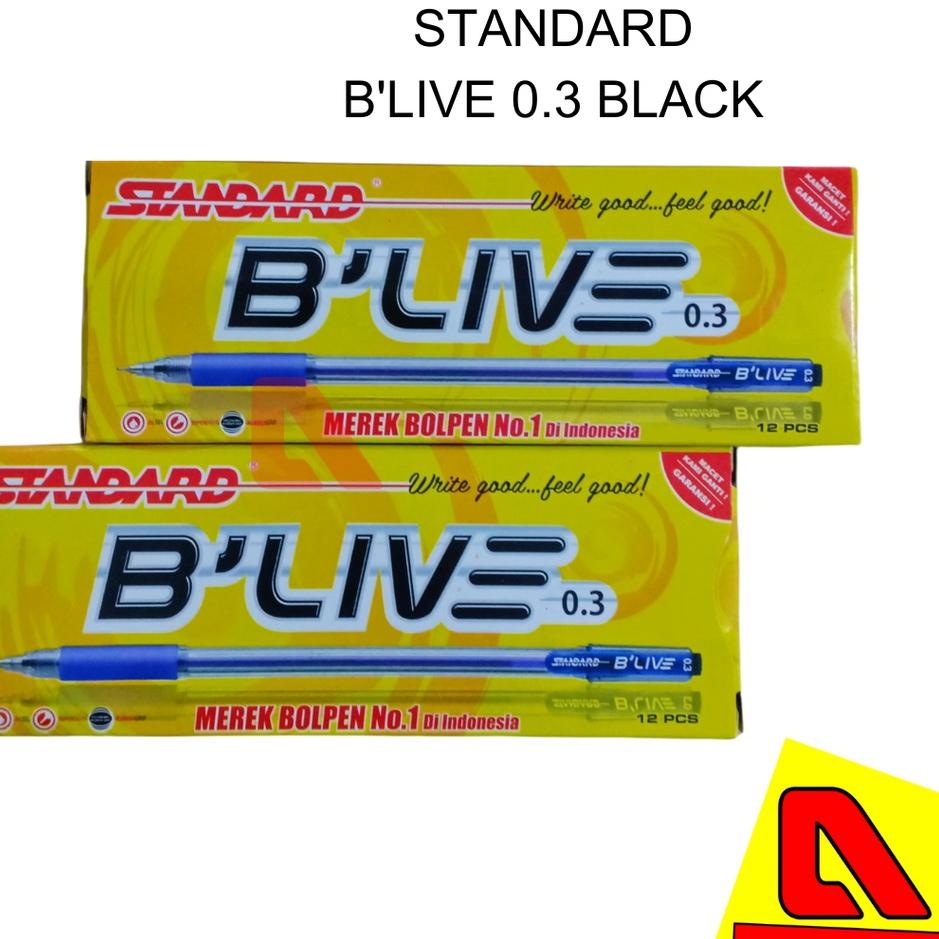 Model Spesial STANDARD PEN B'LIVE BLIVE PULPEN BLIVE 0.3 BLACK