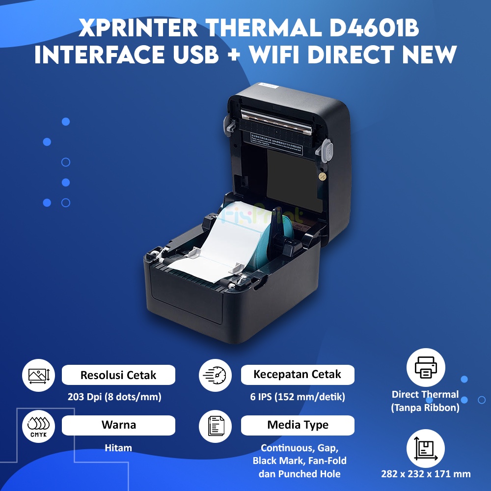 XPrinter Thermal D4601 Interface USB + WIFI Direct, Printer Label