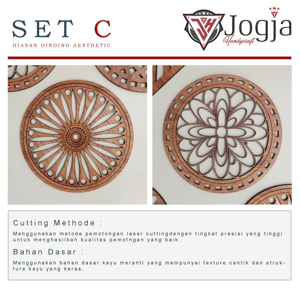 Set Dekorasi Wall Panel / Hiasan / Pajangan Dinding Ruang Tamu Aesthetic Kayu Meranti