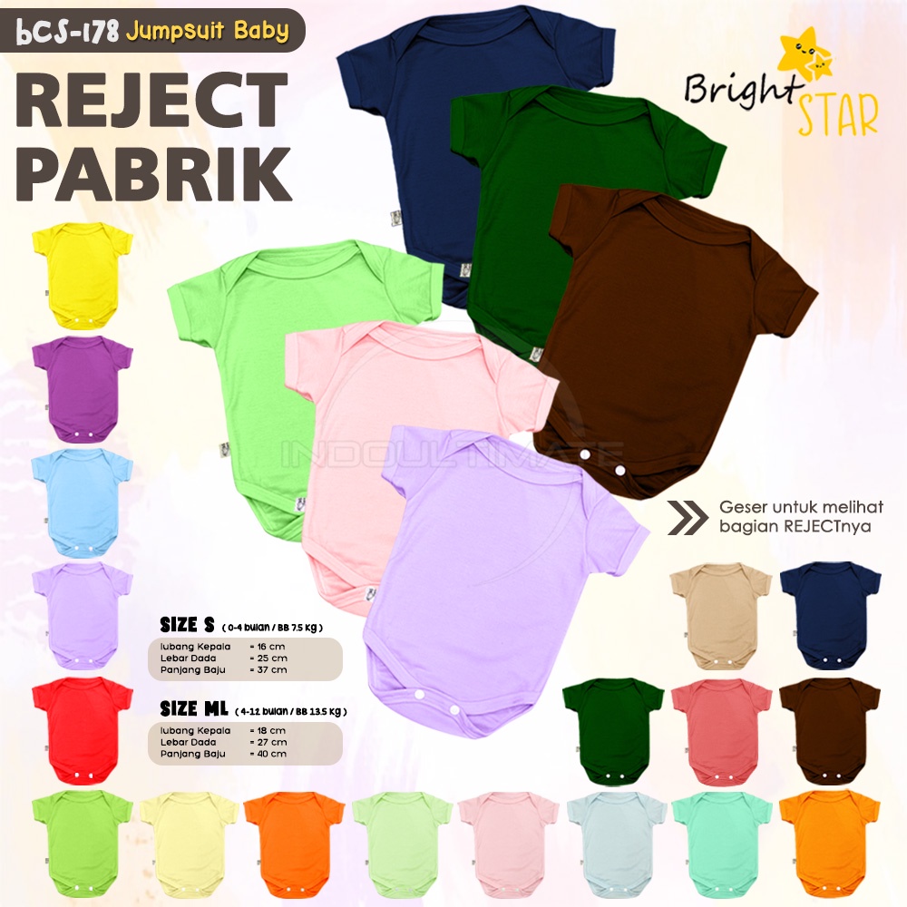 REJECT SALE 1 Pcs Jumsuit Bayi Jumper Bayi BABY STAR Baju Bayi Perempuan Laki Laki Cewek BY BCS-178 Baru Lahir 3, 6 Bulan Jumper Jumpsuit Jumsuit  Setelan Set Baju Bayi Baby Perempuan Laki Laki