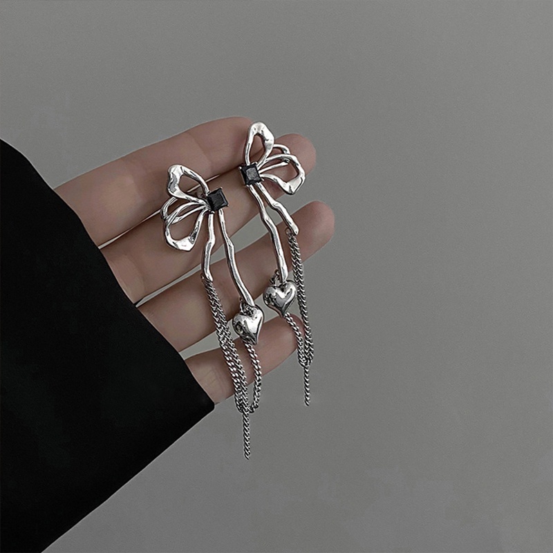 Fancyqube Fancycube Anting Rantai Panjang Model Kupu-Kupu Hati Aksen Berlian