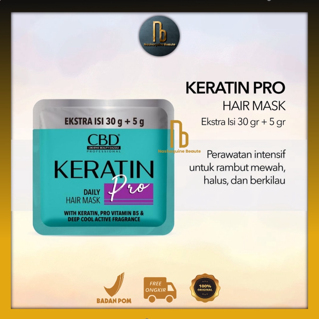 CBD Professional Keratin Pro Daily Use Hair Mask (Masker Rambut) 30gr+5gr / 1 Pcs