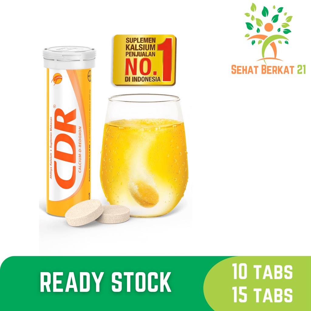 CDR Effervescent 10 Tablet 15 Tablet / Vitamin C / Vitamin D / Kalsium / Daya Tahan Tubuh
