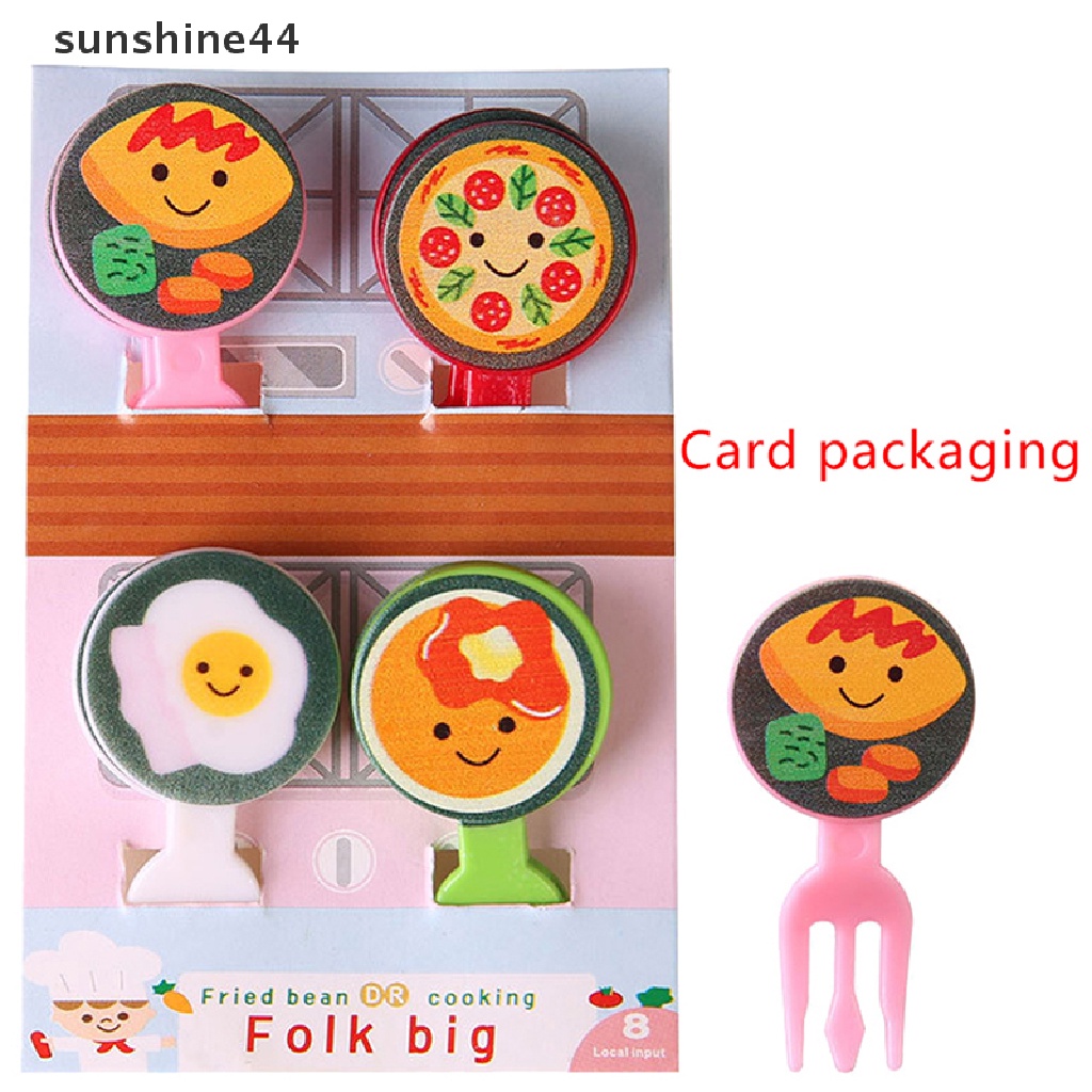 Sunshine 8 / 10 / 26Pcs Garpu Buah / Makanan Anak Mini Desain Kartun Reusable