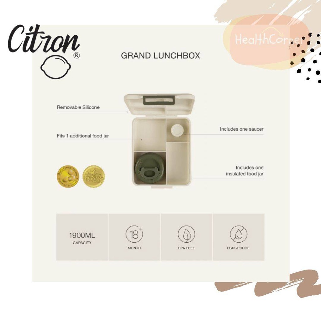 CITRON Grand Lunch Box 4 Comp - Lunchbox Kotak Bekal Makan Anak ORIGINAL
