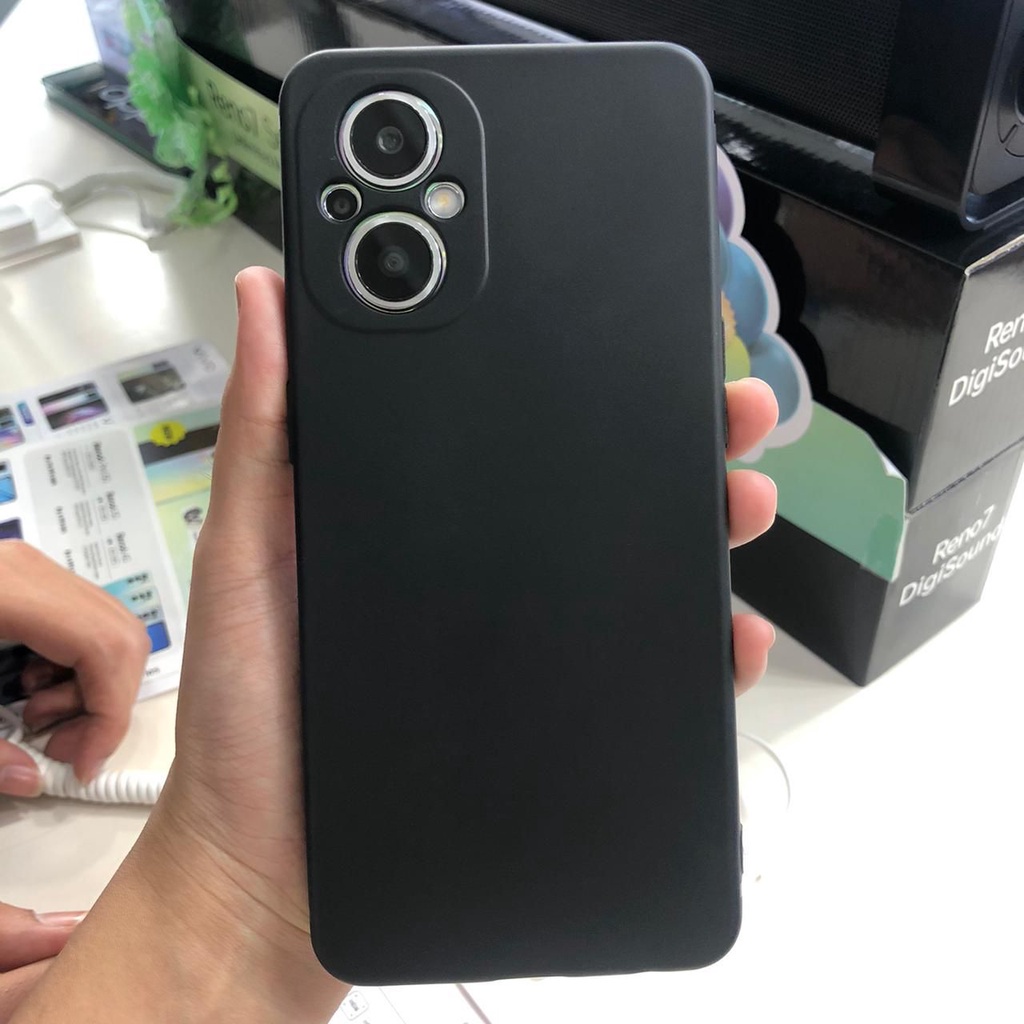 Promo Case OPPO RENO 8Z 5G / RENO 7Z 5G Case Black Matte Casing Premium Slim Exellent Cover | Soft Matte Protek Camera | Soft Case Macaron