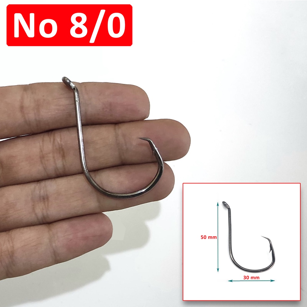 Mata Kail Circle Hook Eceran Untuk Dasaran Otomatis Strike Bahan Carbon Mata Pancing Bulat Mandas