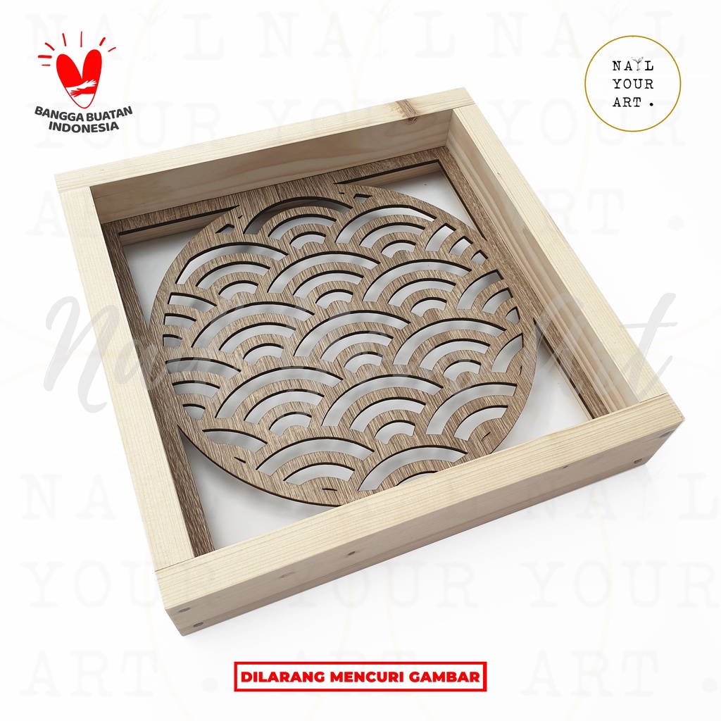 Hiasan Dinding Frame Kayu - JAPANESE WAVE - Wall Decoration