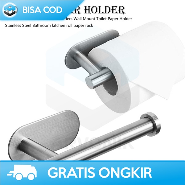 TISSUE HOLDER STAINLESS GANTUNGAN TISU TOILET MINIMALIS KUAT &amp; KOKOH