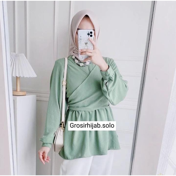 (DBY) BLOUSE ADEEVA TALI KEMEJA TALI CRINCLE AIRFLOW ATASAN WANITA