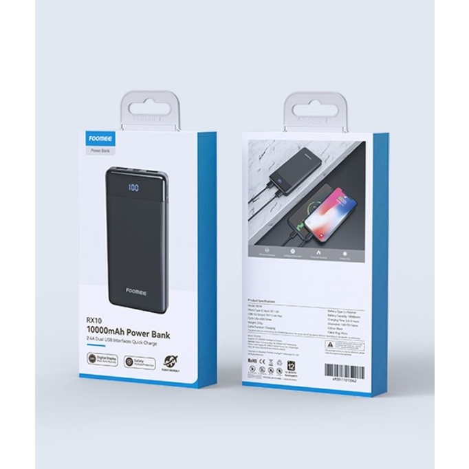 Foomee RX10 PowerBank 10000mAh 2.4A Original Foomee