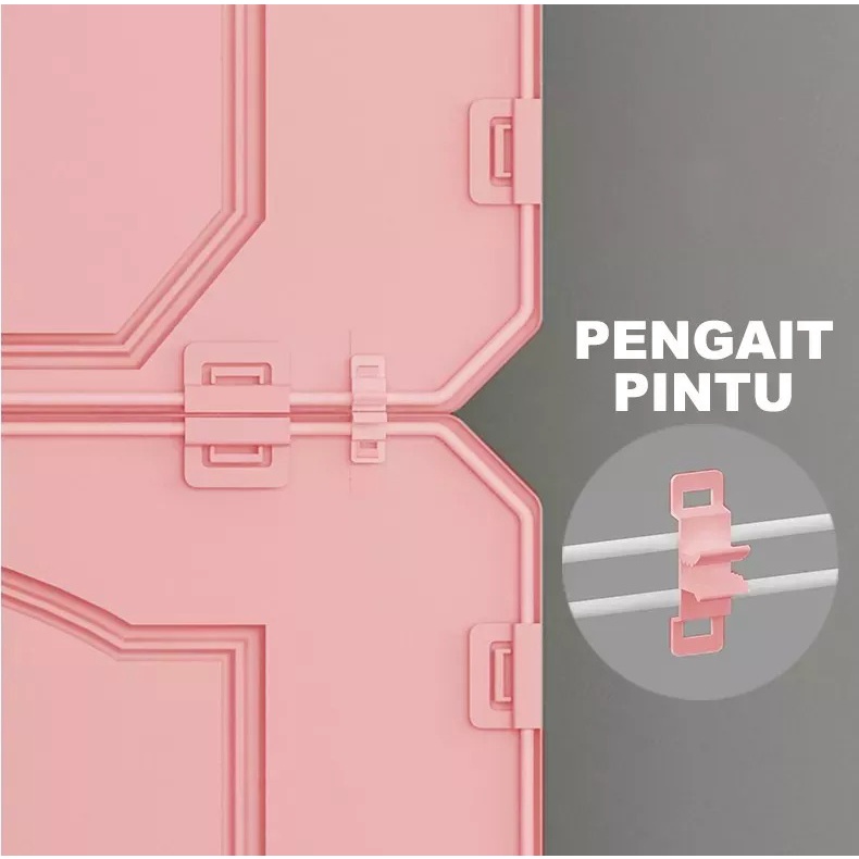 TERMURAH Lemari Plastik 10 Pintu 2 Rak 1 Gantungan Lemari Plastik Lemari Serbaguna Lemari Portable - COD