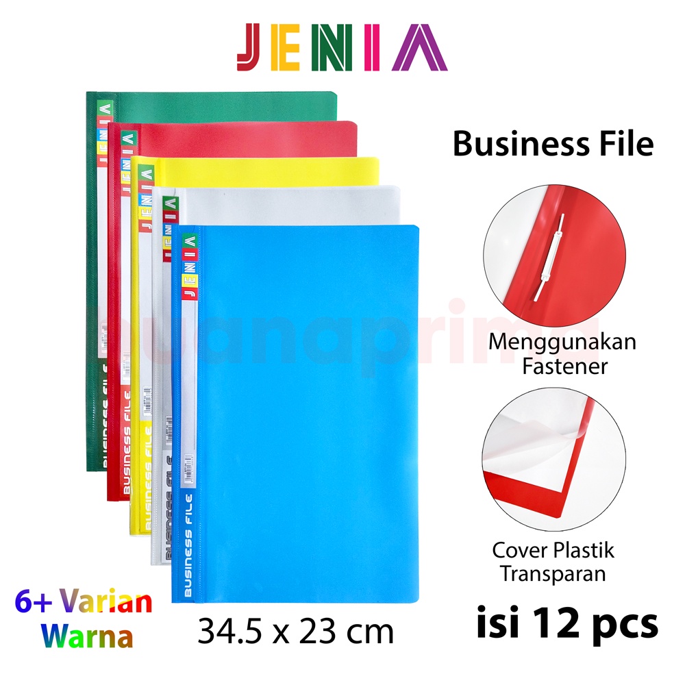 

Map Business File isi 12 pcs Bisnis Plastik Fastener Acco Folio F4