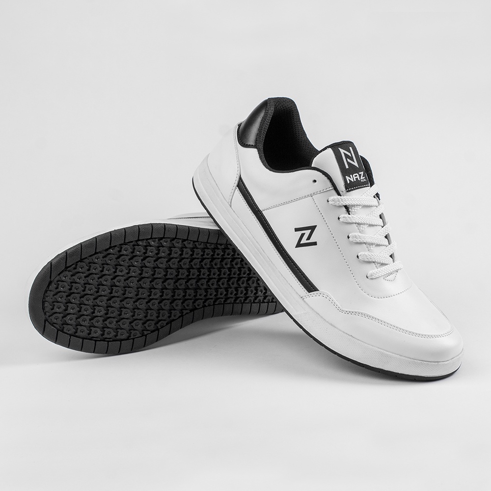 LEO WHITE BLACK |ManNeedMe x NAZ| Sepatu Sneakers Pria Casual Sneaker Cowok ORIGINAL