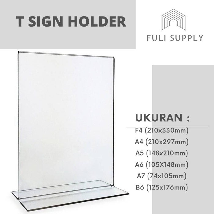 

Id Tag Sign Holder Acrylic / Papan Nama Akrilik Bentuk T / Tempat Pricelist