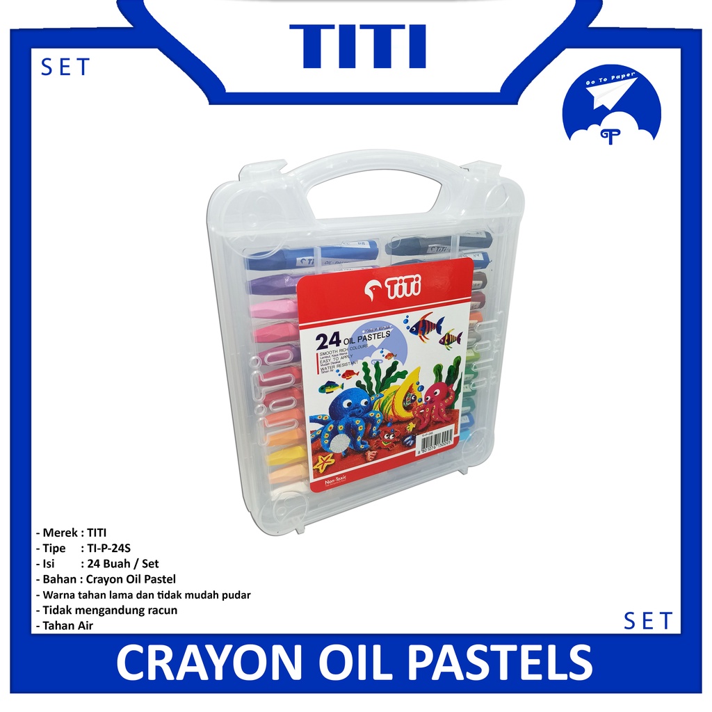 

TITI Crayon Oil Pastel 24 Color PP Case - Garden 24 Warna Krayon Original- Set