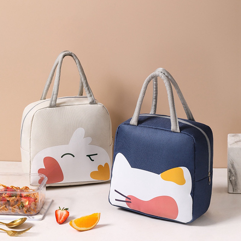 T&amp;Y Tas bekal Makan Siang Karakter Hewan Tahan Panas Portable Lunch Bag New Thermal Cooler Makanan Tas Lunch Box Karakter Anti Air Murah Import