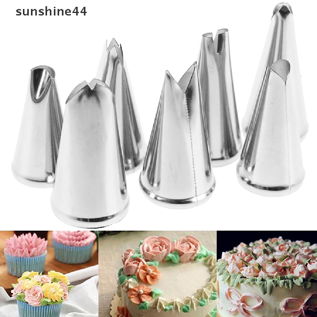 Sunshine 7pcs Ujung Pipa Bentuk Daun Bahan stainless steel 304