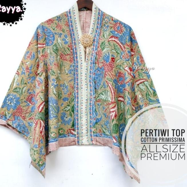 ATASAN BLOUSE BATIK TIGA NEGERI BATWING - Krem, S