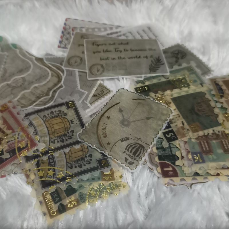 

sticker stiker stamp and poetry washi gold (share) untuk scrapbook journal (lenos)