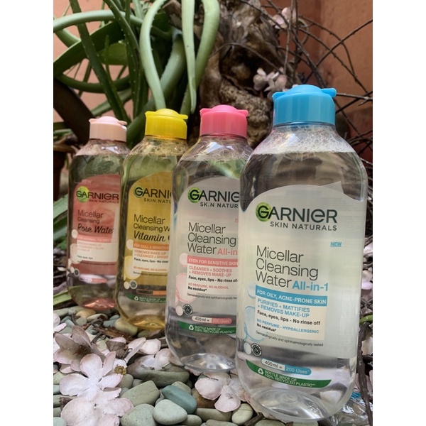 400ML GARNIER MICELLAR CLEANSING WATER PINK DAN VITAMIN C SALICYLIC ACID ROSE WATER
