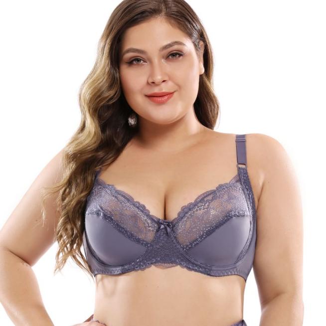 Push Up Bra BH Super Jumbo Brokat Size 40-46 Cup D-DD/E Jumbo #UW 8019 - Krem, 44 Cup D - E