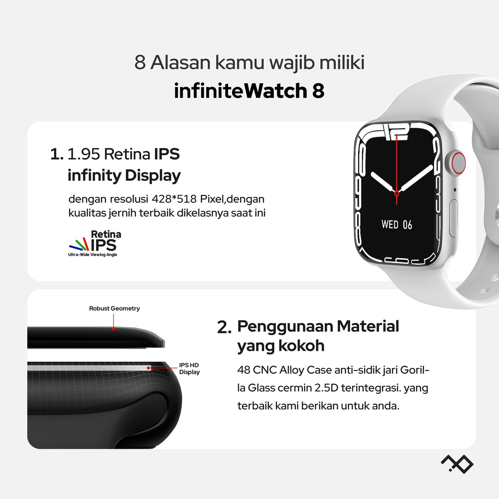 [TERJANGKAU] infiniteWatch 8 with 1.95&quot; Infinity Display