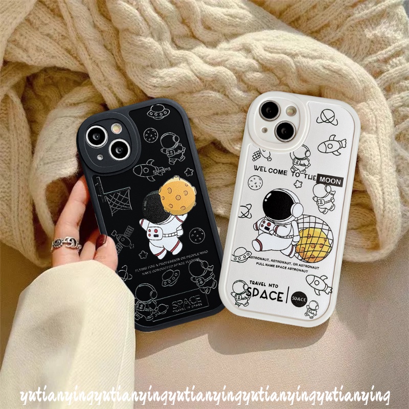 Case Kartun Lucu Realme C53 C55 10 Pro Plus C35 C21Y C17 C15 C2 C12 C11 C31 C25Y C20 C30 C25s C21 C3 Gt5 6i 5i 9i 7i 6 6s 8Pro 8i 5s 5 8 Astronot Trendy Brand NASA Sarung Soft Cover