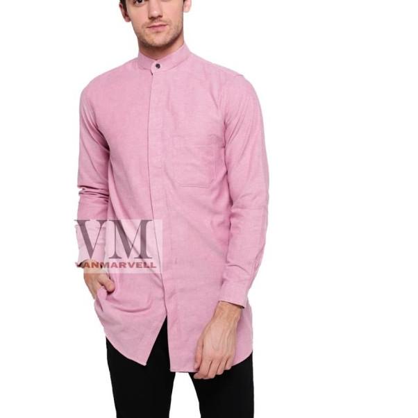 VM Baju Koko Gamis Koko Muslim Panjang GM 033 - Merah Muda, XXL
