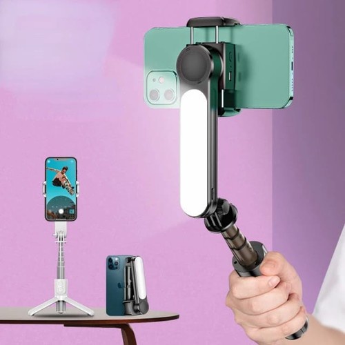 Sta Gimbal Stabilizer Hp L09 Selfie Stick Tripod Shooter Lampu Smartphone
